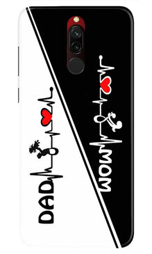 Love Mom Dad Mobile Back Case for Xiaomi Redmi 8  (Design - 385)