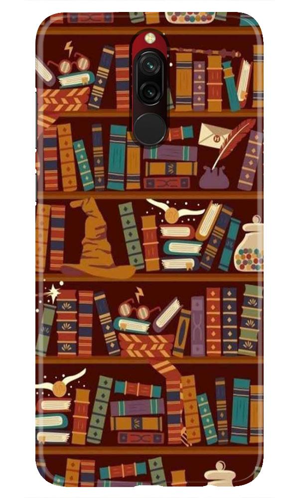 Book Shelf Mobile Back Case for Xiaomi Redmi 8(Design - 390)