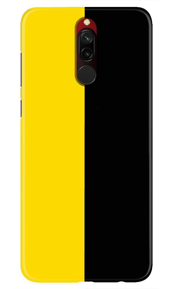Black Yellow Pattern Mobile Back Case for Xiaomi Redmi 8  (Design - 397)