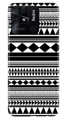 Black white Pattern Mobile Back Case for Redmi 10C (Design - 5)