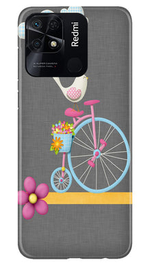 Sparron with cycle Mobile Back Case for Redmi 10 (Design - 34)