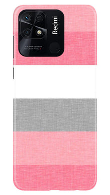 Pink white pattern Mobile Back Case for Redmi 10C (Design - 55)