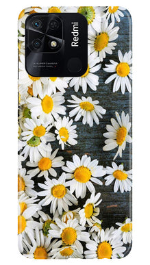 White flowers2 Mobile Back Case for Redmi 10C (Design - 62)