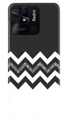 Black white Pattern2Mobile Back Case for Redmi 10 (Design - 83)