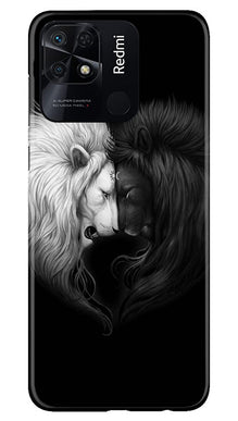 Dark White Lion Mobile Back Case for Redmi 10 Power  (Design - 140)