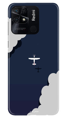 Clouds Plane Mobile Back Case for Redmi 10 (Design - 165)
