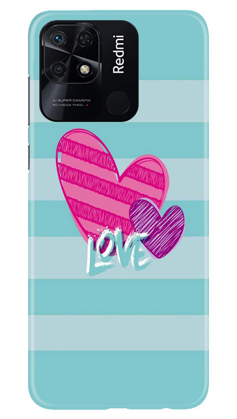 White Heart Case for Redmi 10C (Design No. 260)