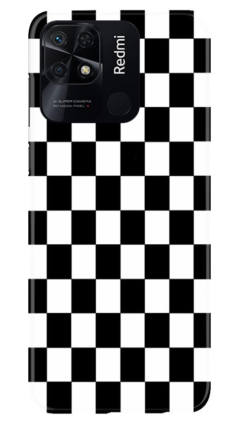 Black White Boxes Mobile Back Case for Redmi 10 (Design - 331)
