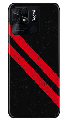 Black Red Pattern Mobile Back Case for Redmi 10 (Design - 332)