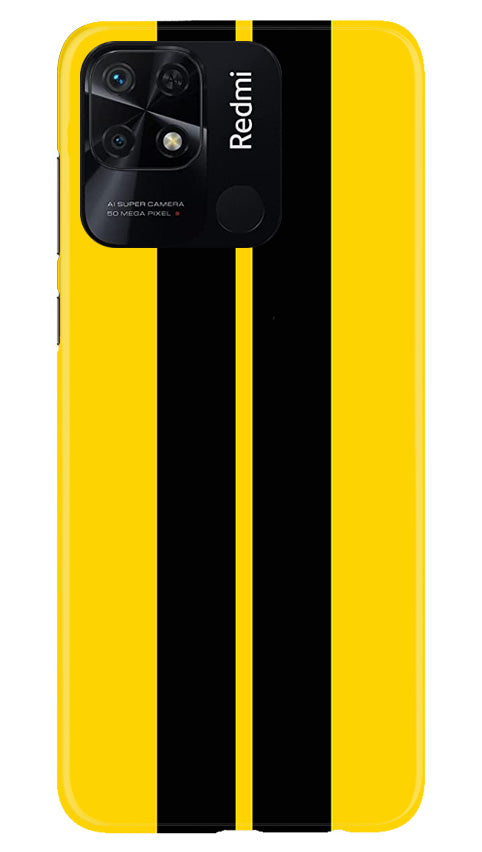 Black Yellow Pattern Mobile Back Case for Redmi 10C (Design - 336)