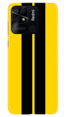 Black Yellow Pattern Mobile Back Case for Redmi 10 (Design - 336)