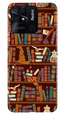 Book Shelf Mobile Back Case for Redmi 10 Power (Design - 348)