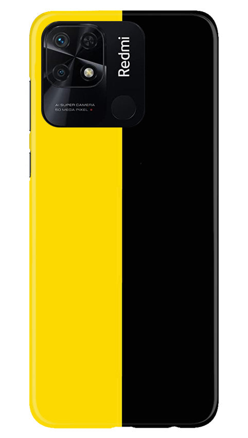 Black Yellow Pattern Mobile Back Case for Redmi 10 (Design - 354)