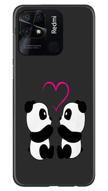 Panda Love Mobile Back Case for Redmi 10 (Design - 355)