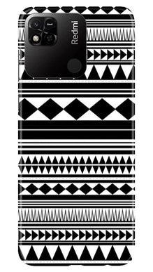 Black white Pattern Mobile Back Case for Redmi 10A (Design - 5)