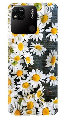 White flowers2 Mobile Back Case for Redmi 10A (Design - 62)