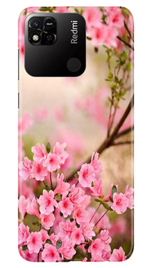 Pink flowers Mobile Back Case for Redmi 10A (Design - 69)