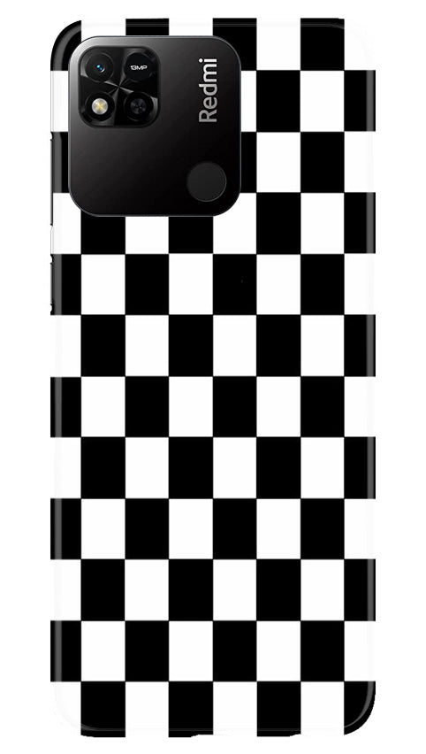 Black White Boxes Mobile Back Case for Redmi 10A (Design - 331)