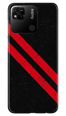 Black Red Pattern Mobile Back Case for Redmi 10A (Design - 332)
