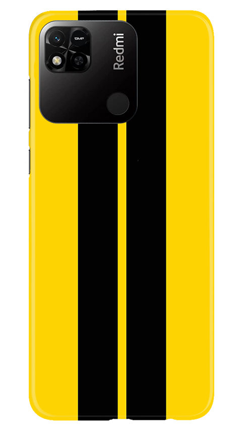 Black Yellow Pattern Mobile Back Case for Redmi 10A (Design - 336)