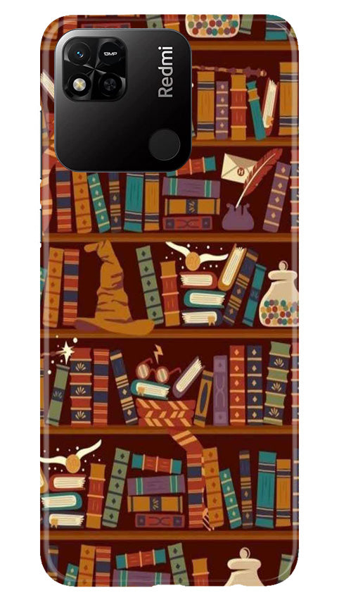 Book Shelf Mobile Back Case for Redmi 10A (Design - 348)