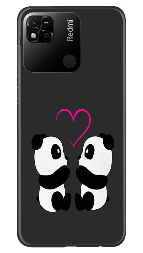 Panda Love Mobile Back Case for Redmi 10A (Design - 355)