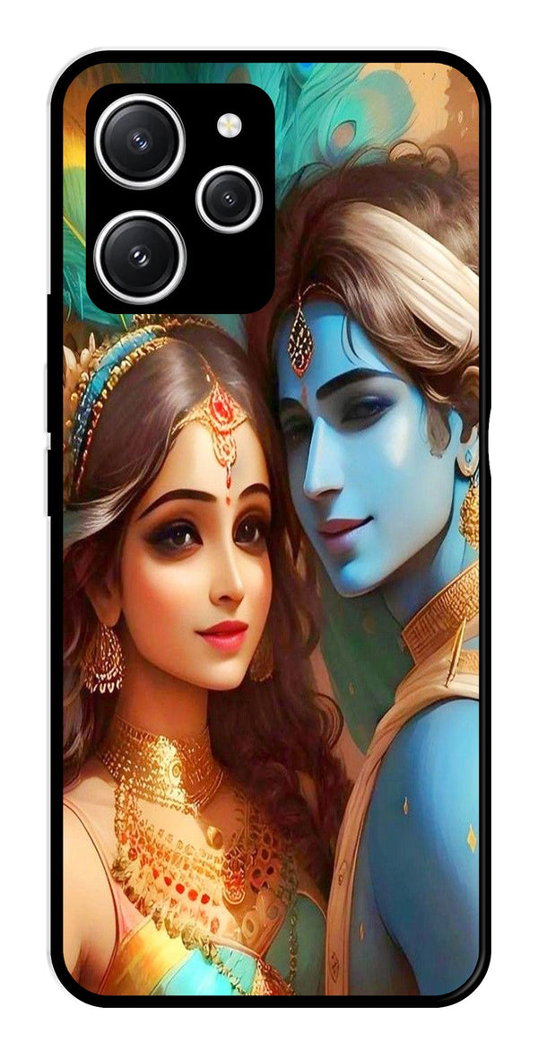 Lord Radha Krishna Metal Mobile Case for Redmi 12   (Design No -01)