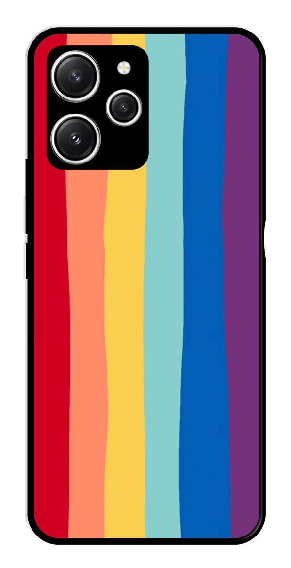 Rainbow MultiColor Metal Mobile Case for Redmi 12   (Design No -03)