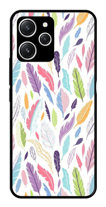 Colorful Feathers Metal Mobile Case for Redmi 12