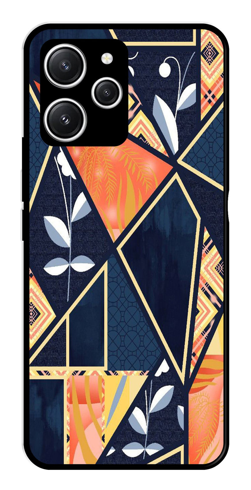 Marble Design Metal Mobile Case for Redmi 12   (Design No -07)