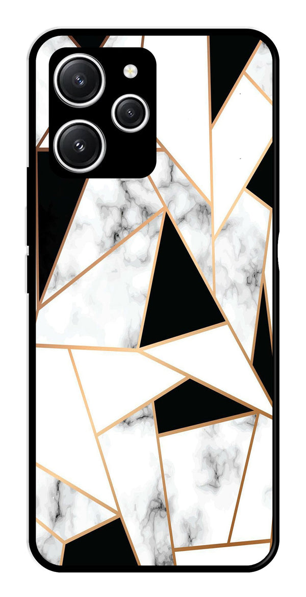 Marble Design2 Metal Mobile Case for Redmi 12   (Design No -08)