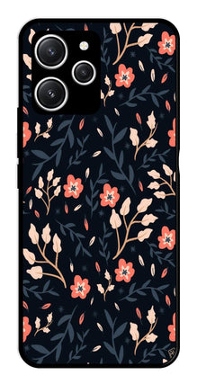 Floral Pattern Metal Mobile Case for Redmi 12