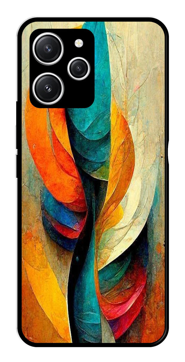 Modern Art Metal Mobile Case for Redmi 12   (Design No -11)