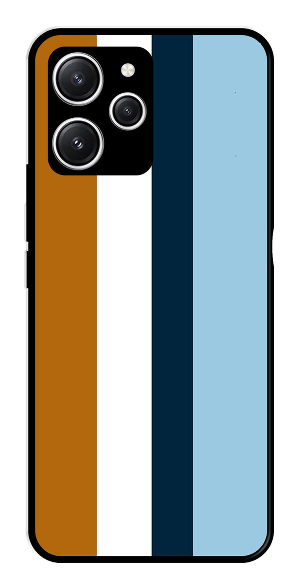 MultiColor Pattern Metal Mobile Case for Redmi 12   (Design No -17)