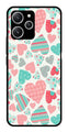 Hearts Pattern Metal Mobile Case for Redmi 12   (Design No -22)