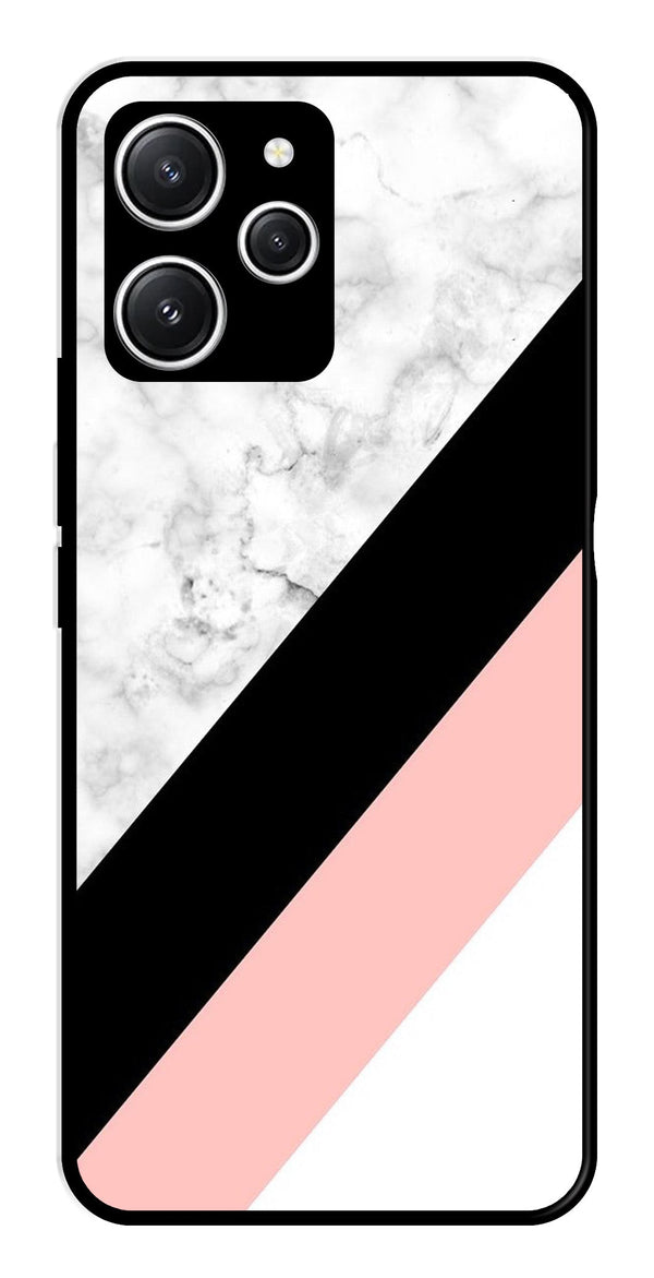 Marble Design Metal Mobile Case for Redmi 12   (Design No -24)