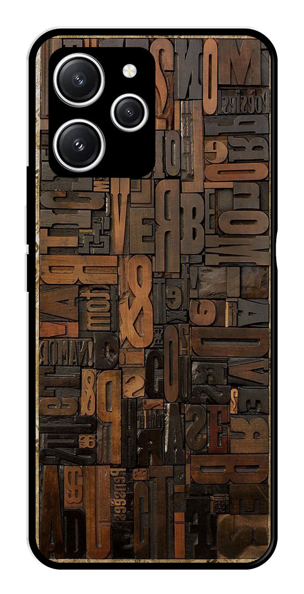 Alphabets Metal Mobile Case for Redmi 12   (Design No -32)