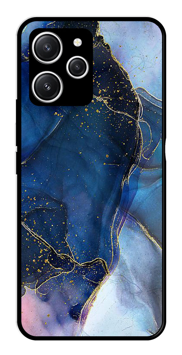 Blue Marble Metal Mobile Case for Redmi 12   (Design No -34)