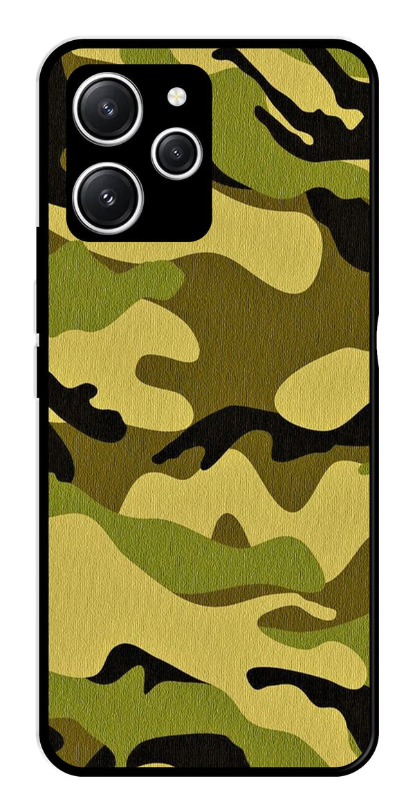 Army Pattern Metal Mobile Case for Redmi 12   (Design No -35)