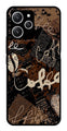 Coffee Pattern Metal Mobile Case for Redmi 12   (Design No -37)