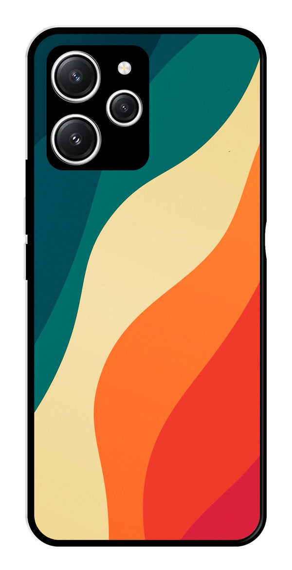 Muted Rainbow Metal Mobile Case for Redmi 12   (Design No -39)