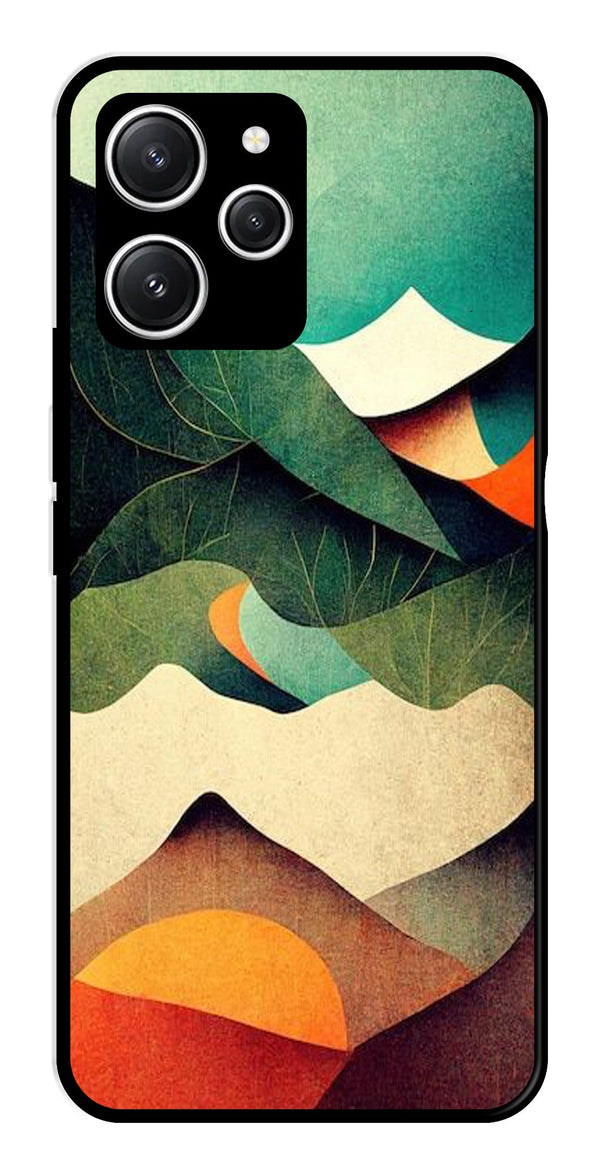 MultiColor Pattern Metal Mobile Case for Redmi 12   (Design No -43)