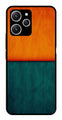 Orange Green Pattern Metal Mobile Case for Redmi 12   (Design No -45)
