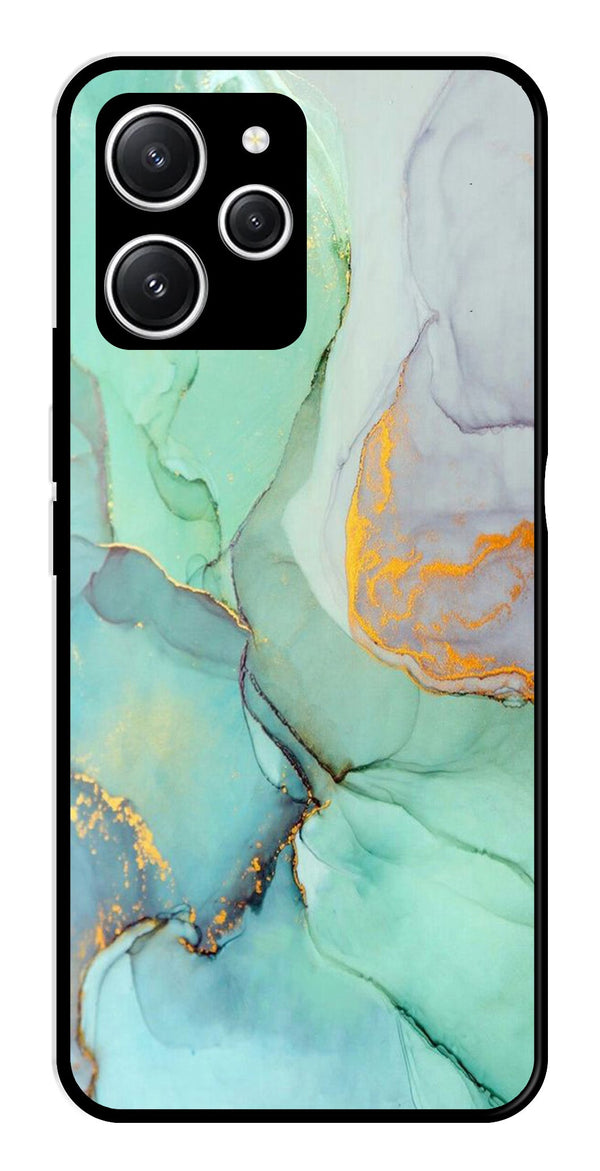 Marble Design Metal Mobile Case for Redmi 12   (Design No -46)