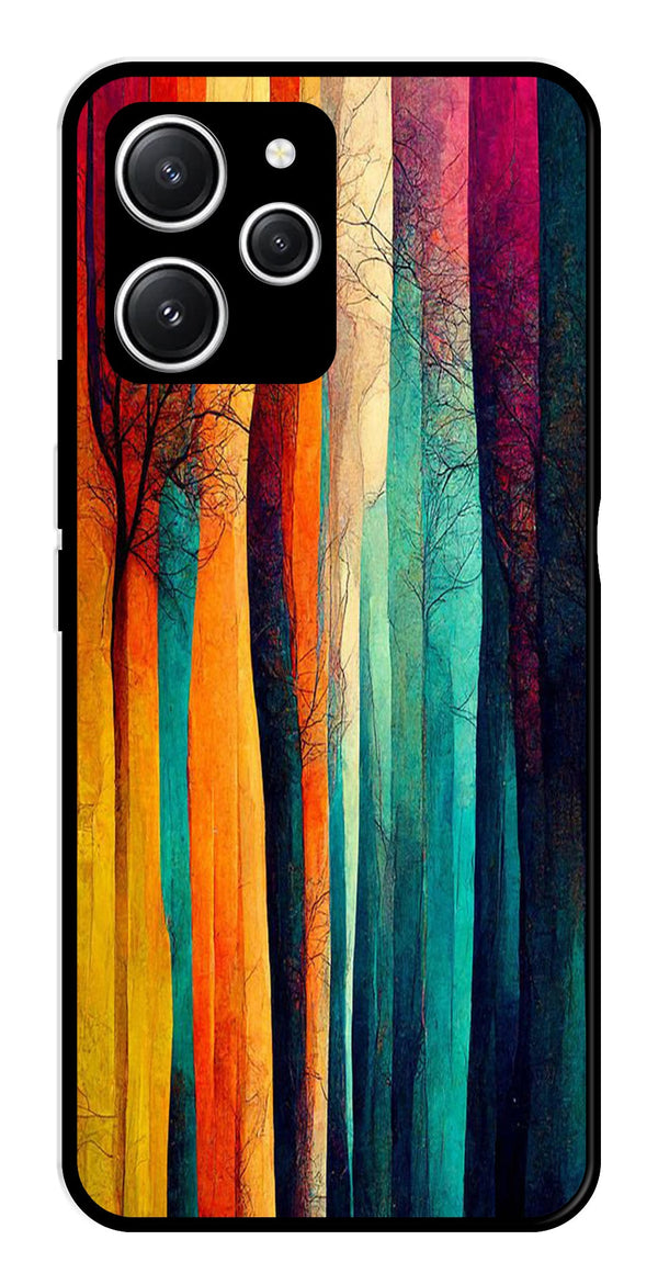 Modern Art Colorful Metal Mobile Case for Redmi 12   (Design No -47)