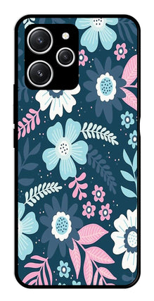 Flower Leaves Design Metal Mobile Case for Redmi 12