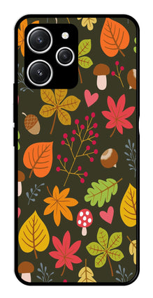 Leaves Design Metal Mobile Case for Redmi 12