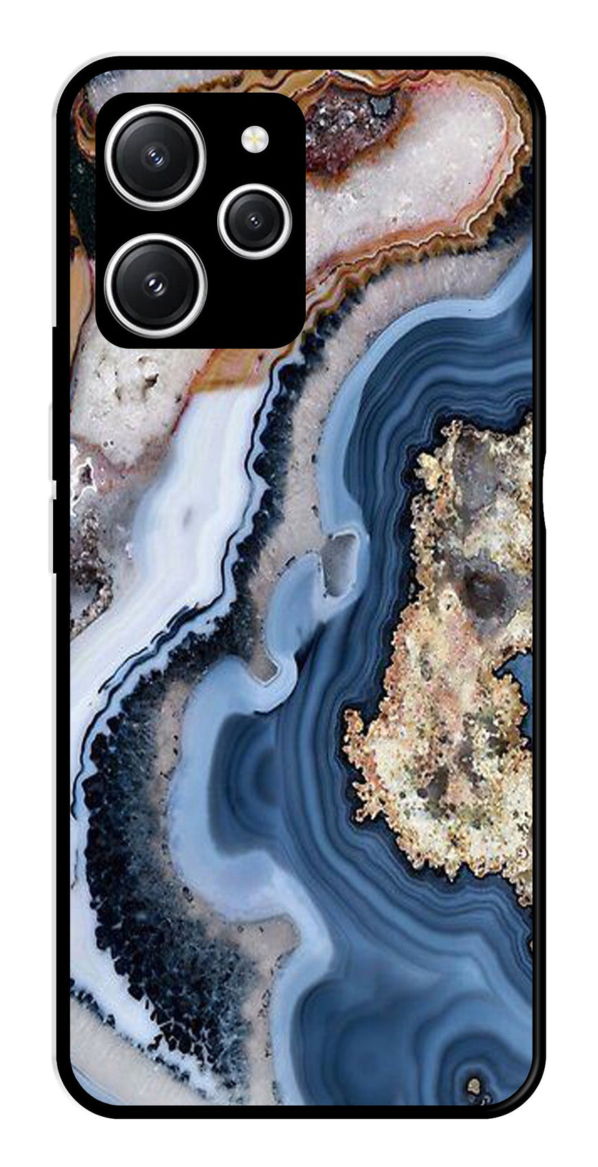 Marble Design Metal Mobile Case for Redmi 12   (Design No -53)