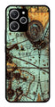 Map Design Metal Mobile Case for Redmi 12   (Design No -54)