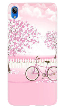 Pink Flowers Cycle Mobile Back Case for Redmi 7a  (Design - 102)